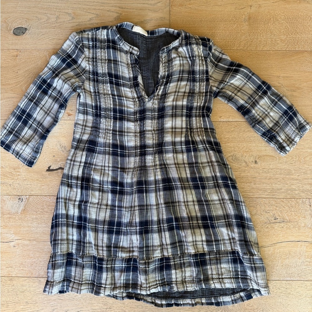 Cp shades vintage Regina size small Plaid V-Neck Women's Dress